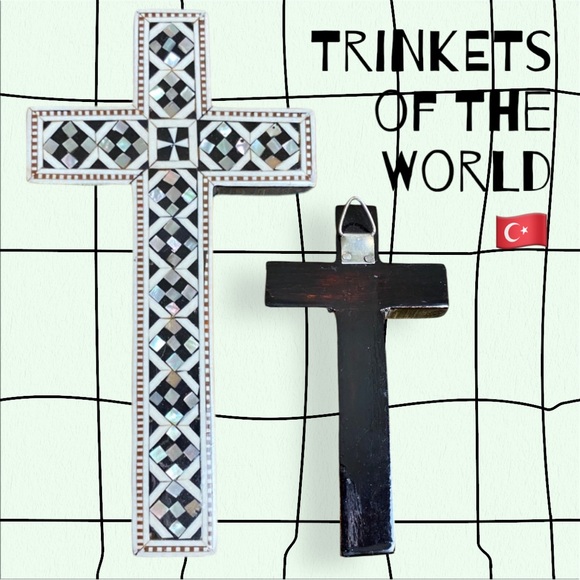 Handmade Mother of Pearl Inlay Cross - Picture 1 of 2